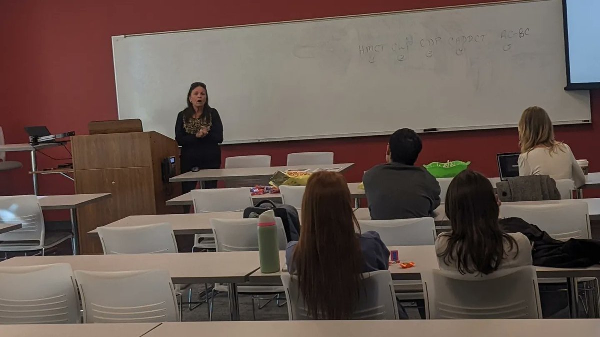 psibetacollin's tweet photo. Thank you again to Dr. Karrie Newby for their great talk about their personal journey of becoming a sports psychologist and important factors that people need to consider if they are also interested in pursuing a career in sports psychology. https://t.co/LKPdE3CLn9