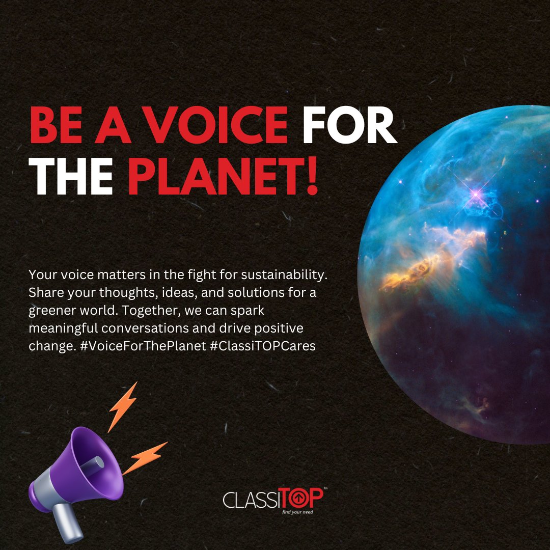 Your voice matters in the fight for sustainability. Share your thoughts, ideas, and solutions for a greener world. Together, we can spark meaningful conversations and drive positive change.

#VoiceForThePlanet #ClassiTOPCares