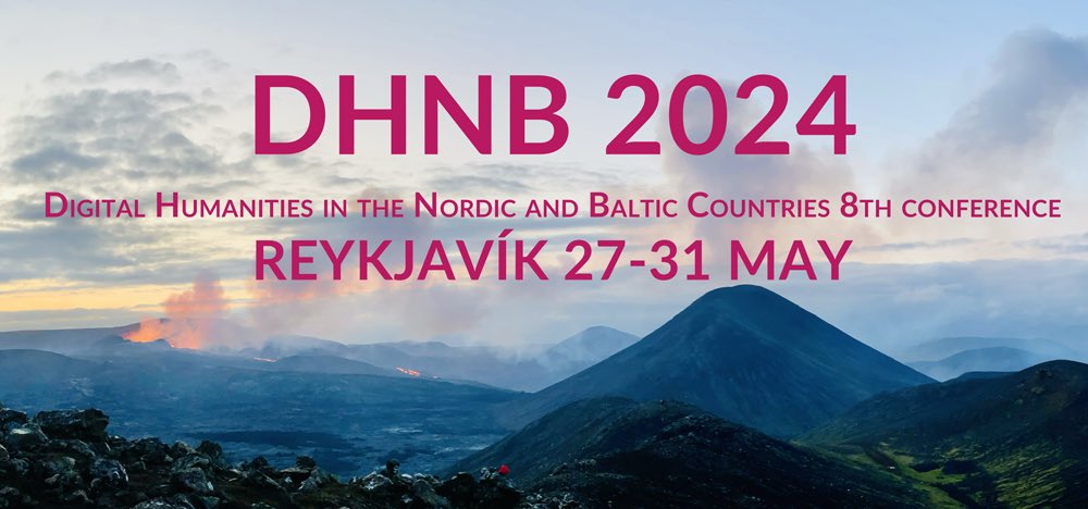 👋SAVE THE DATE+SUBMIT A PROPOSAL!

🤔WHY? It's #DHNB2024!
🌋WHERE? Reykjavík, 🇮🇸
🗓️WHEN? 27–31 May 2024

📣#CfP: dhnb.eu/conferences/dh…
⏱️deadline 21 Jan 2024

ℹ️ dhnb.eu/dhnb2024

#DHNB2024 is organised by the Icelandic Centre for #digitalhumanities and Arts