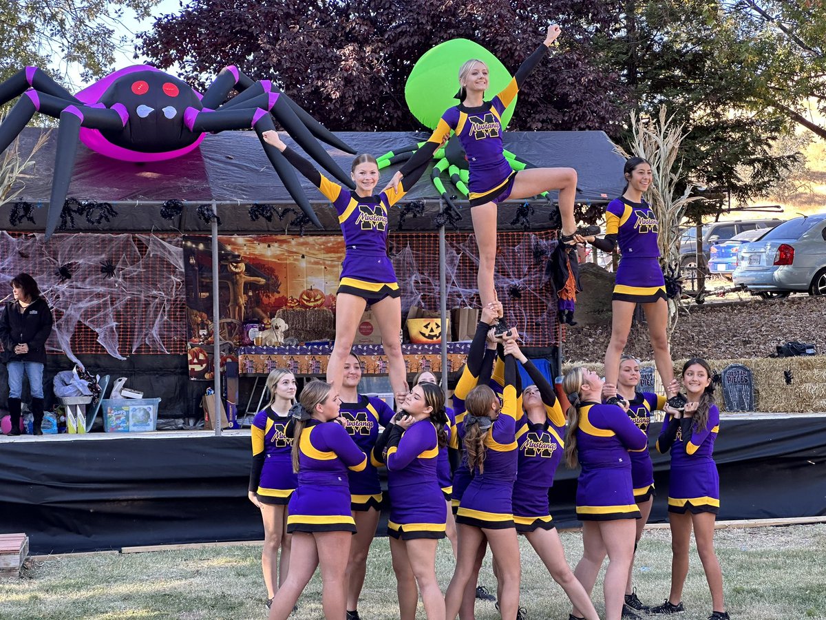 TysonPogue's tweet photo. Tarantula Festival was a hit! Loved all the costumes and performances, especially the cheer performance by Minarets High - those kids rocked it! Grateful to be part of such a vibrant community. #TarantulaFestival #CommunitySpirit #MinaretsHighCheer https://t.co/v9pnNTAre6