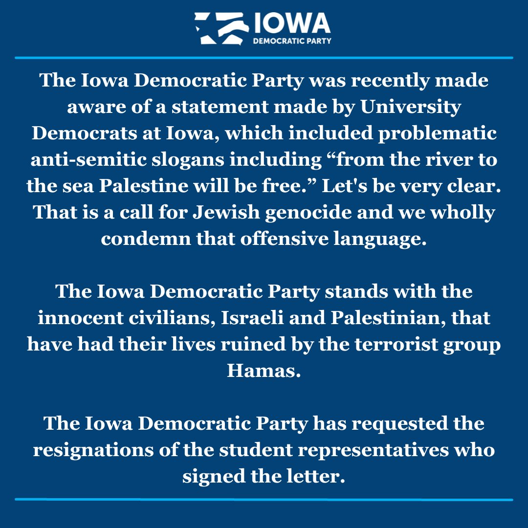 Statement from the Iowa Democratic Party: