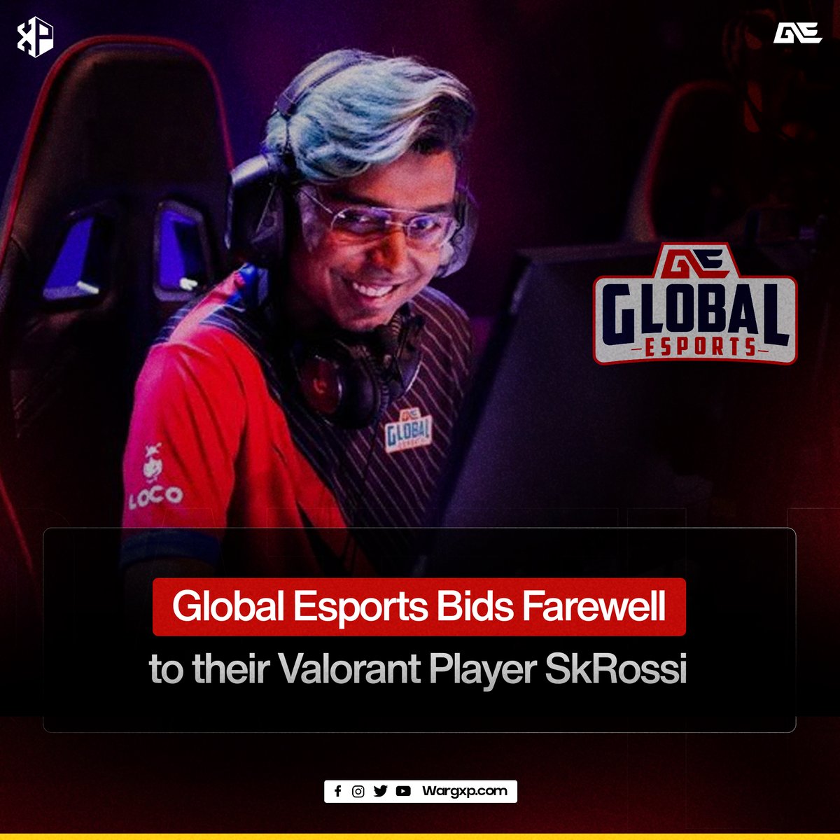 WargXp's tweet photo. Global eSports Bids Farewell to Their Valorant Player SkRossi 

#wargxp #esports #gaming #news #memes #game #gamers #videogames #facts #ge #globalesports #rossi #valorant #valorantmemes https://t.co/d6zSbOOSCg