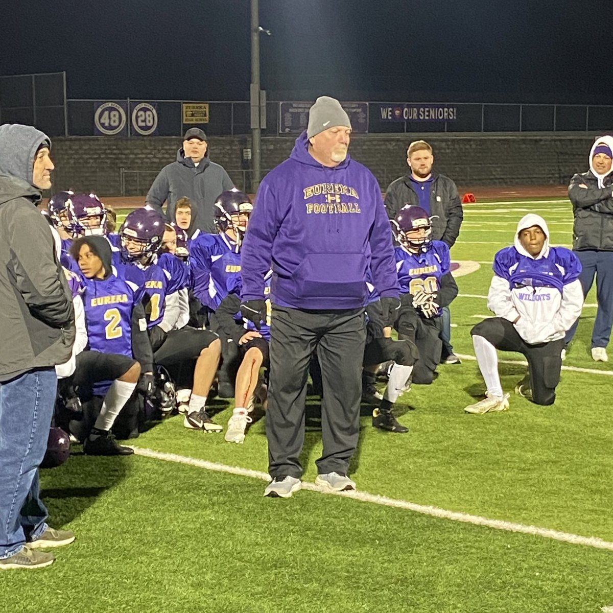EHSActivityDir's tweet image. The end of an era!  Coach Yancey tonight coached his last football game for EHS. 

Coach worked on the HS staff for many years and in “retirement” continued to coach in the Jr Wildcat program. 

He’s one of the best. Thanks for all you’ve done for our community!
@EurekaFootball