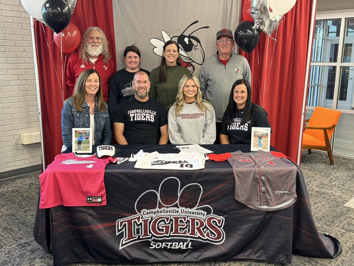 Hancock Co pitcher Lily Roberts signs with Campbellsville University to continue her athletic and academic career.  #HardWorkPaysOff #Congrats