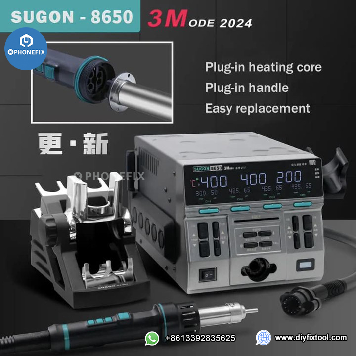 Phoebe94572967's tweet image. SUGON 936D Intelligent Rework Station! 🛠️✨ Experience high-power  performance, digital temperature control, and ultra-fast heating. 

Precise and stable temperature control for BGA chip welding and  motherboard repairs.  
 #SUGON936D #PrecisionReworkStation   #ElectronicsRepair