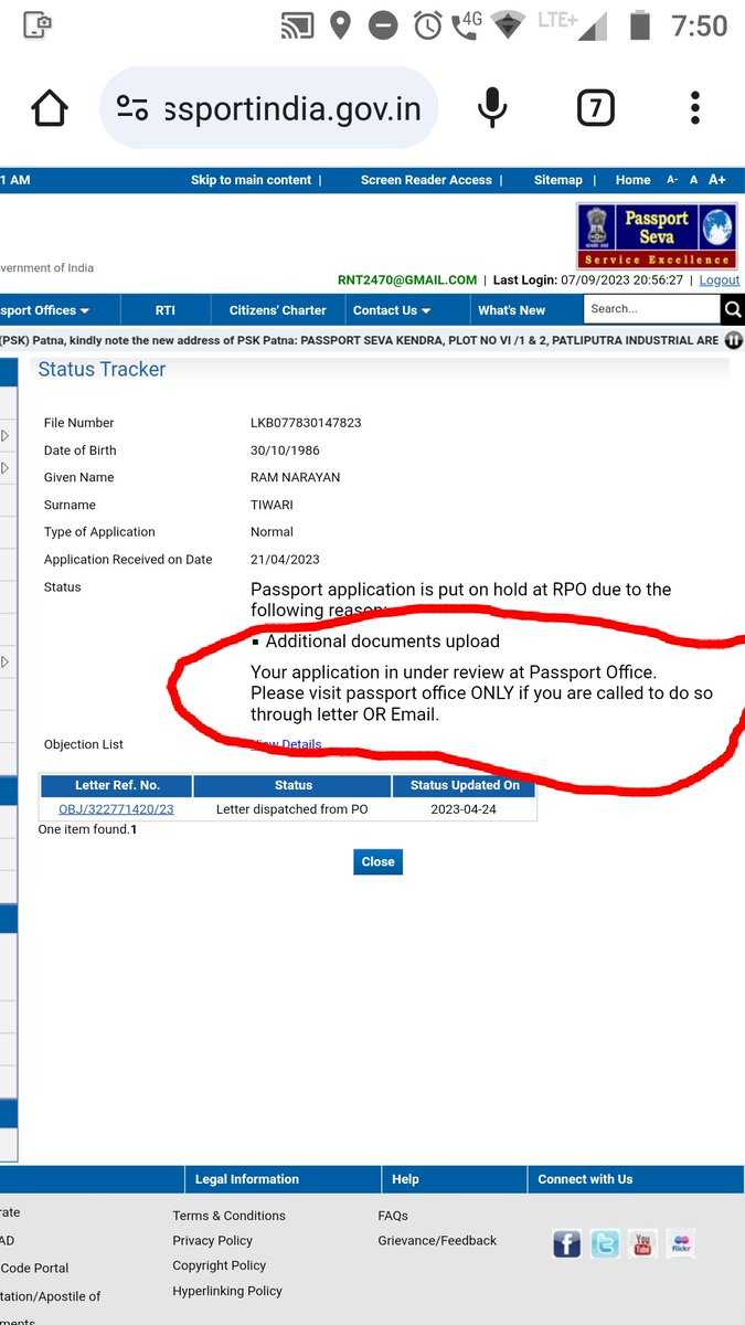 NitkaRaNa's tweet photo. @DrSJaishankar , @passportsevamea 
it has been more than 6 months &amp; no response from passport office ( letter/email about what to do next ?). 
Please help 🙏 https://t.co/1jJk1llQcs