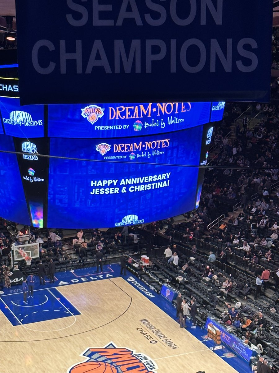 met with the knicks and then they surprised us with this for our anniversary!! so cool!!🥹