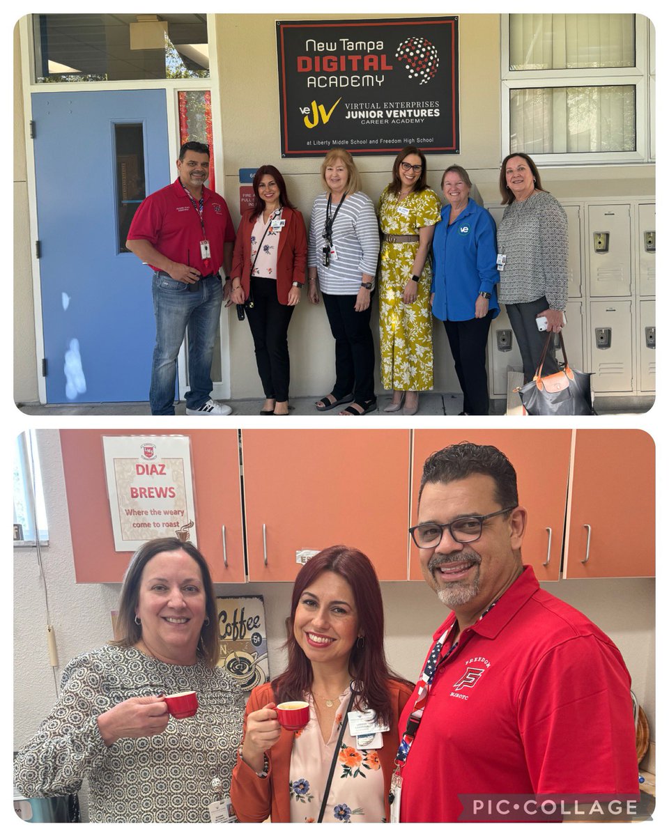 Great visit @LibertyEagles! After tasting Principal Diaz’ special brew, we met the 8th grade @VEInternational Junior Ventures class and their “SafKeychain” virtual business! These young professionals are truly impressive! @HCPSCTAE @VanAyresHCPS @HillsboroughSch @SuzanneHCPS_CTE