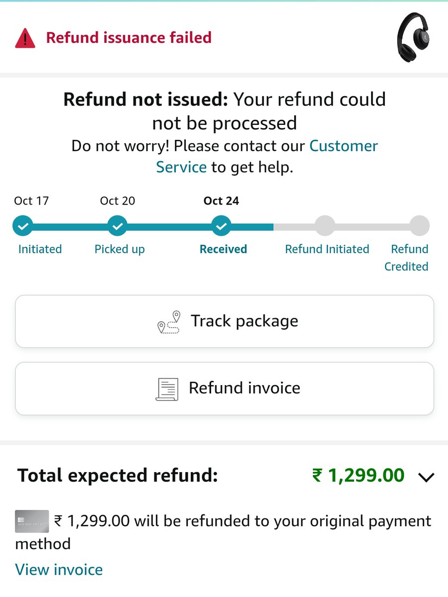 tigerxmylta's tweet image. Since October 17 I have returned my product to Amazon delivery and today I still not received my refund money and i call to them Manny times and they just cut the phone call. Very shameful and they steal my money @amazonIN @awscloud @AmazonHelp #returnmymoney #boycotteamazon