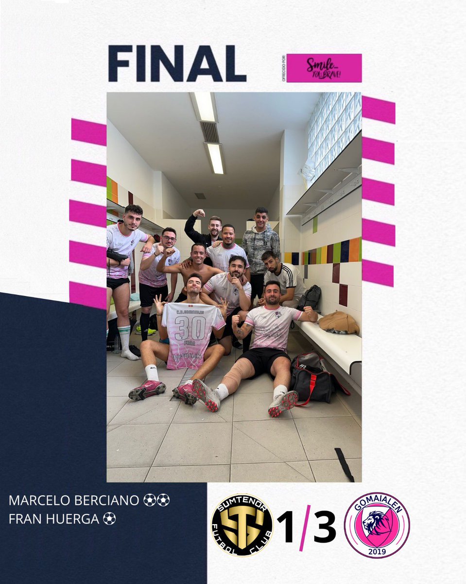 ⚫⚫ SUMTENOR 1-3 GOMAIALEN 🟣⚪

Segunda victoria seguida en la liga de apertura!
<a href="/GoMaialen1/">@GoMaialen</a> <a href="/iker14066/">Iker</a> <a href="/BasqueWater/">Alzola</a> #futbolrapido #FutbolRapidoBizkaia #Primeradivision