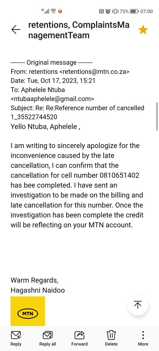 ZNtuba's tweet photo. @MTNza I wrote another email for mtn to assure me that I am not going to have same query end of October but guess what they debited me again for cancelled data contract.
MTN IS A SCAM AND I WANT MY MONEY!!!.
IF MY DATA WAS CANCELLED LATES THEN IS THAT MY FAULT?? https://t.co/CoDnE1joMi