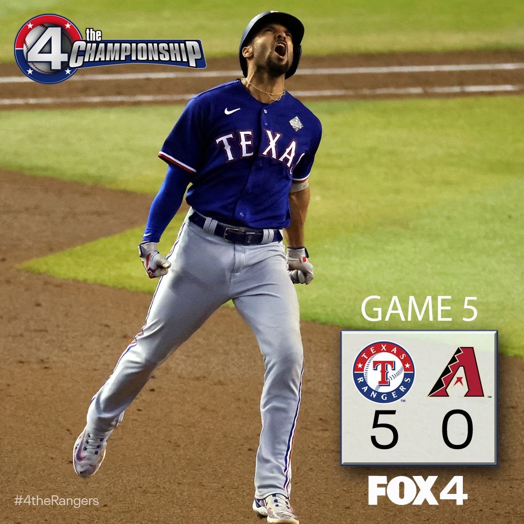 For the first time in franchise history your Texas Rangers are WORLD SERIES CHAMPS! 

Watch the celebration in Arlington here: fox4news.com/sports/world-s…

#goandtakeit