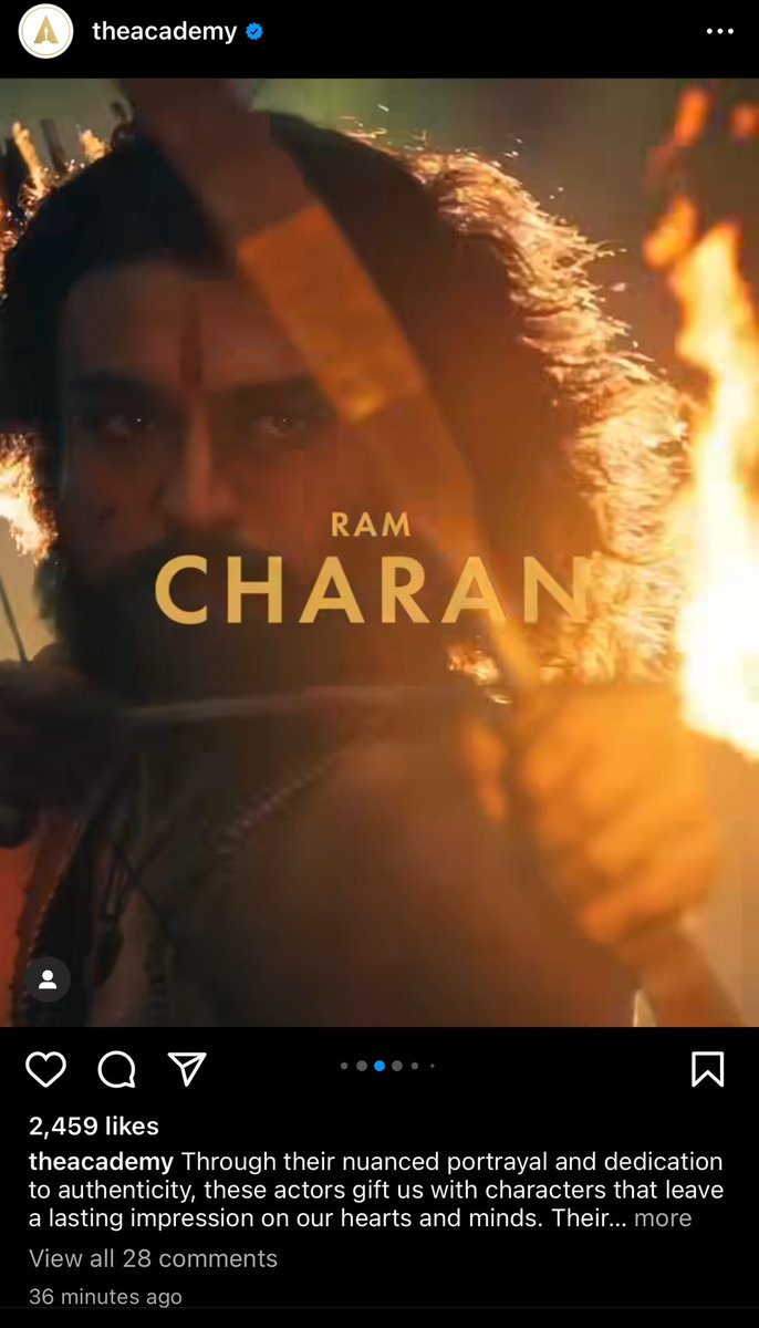 TweetRamCharan's tweet photo. The Saga of @AlwaysRamCharan being the True #GameChanger of Indian Cinema Continues With The Academy @TheAcademy Officially Welcoming Him on board for their "MEMBER CLASS OF ACTORS" 🔥

The Invitation Regarding the Same has been sent a few months ago !! https://t.co/8icZ5sxXg2