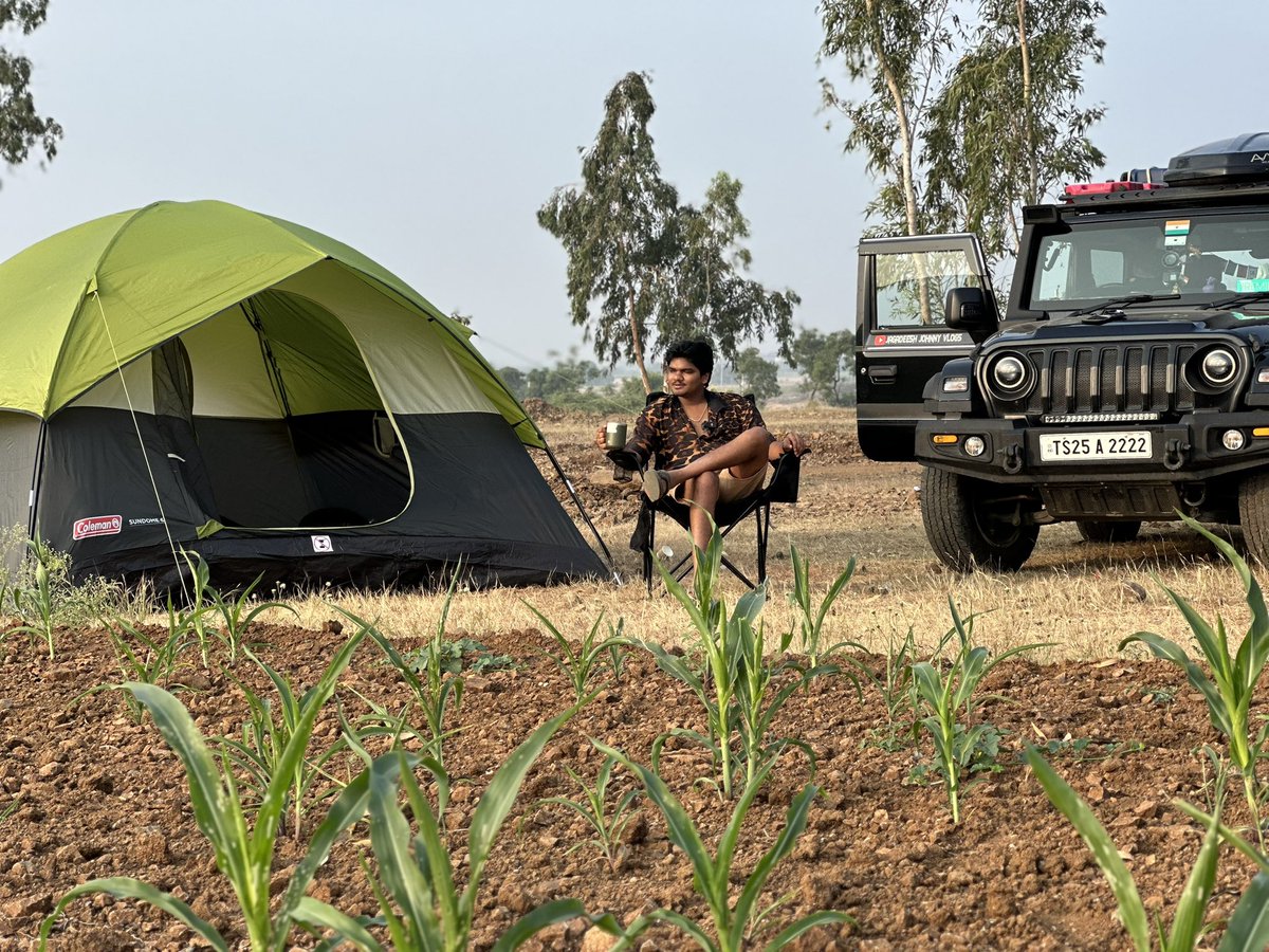 Camping at the outskirts of Karnataka state💚 #Offroading #JagadeeshJohnny #JagadeeshJohnnyVlogs #MahindraThar #Karnataka #Thar #TharLover #TharModified #Thar4x4 #Tharlovers #Karnatakatourism #Camping #Coleman #Campinglife #Campingtrip #Campingvibes #Campingcar