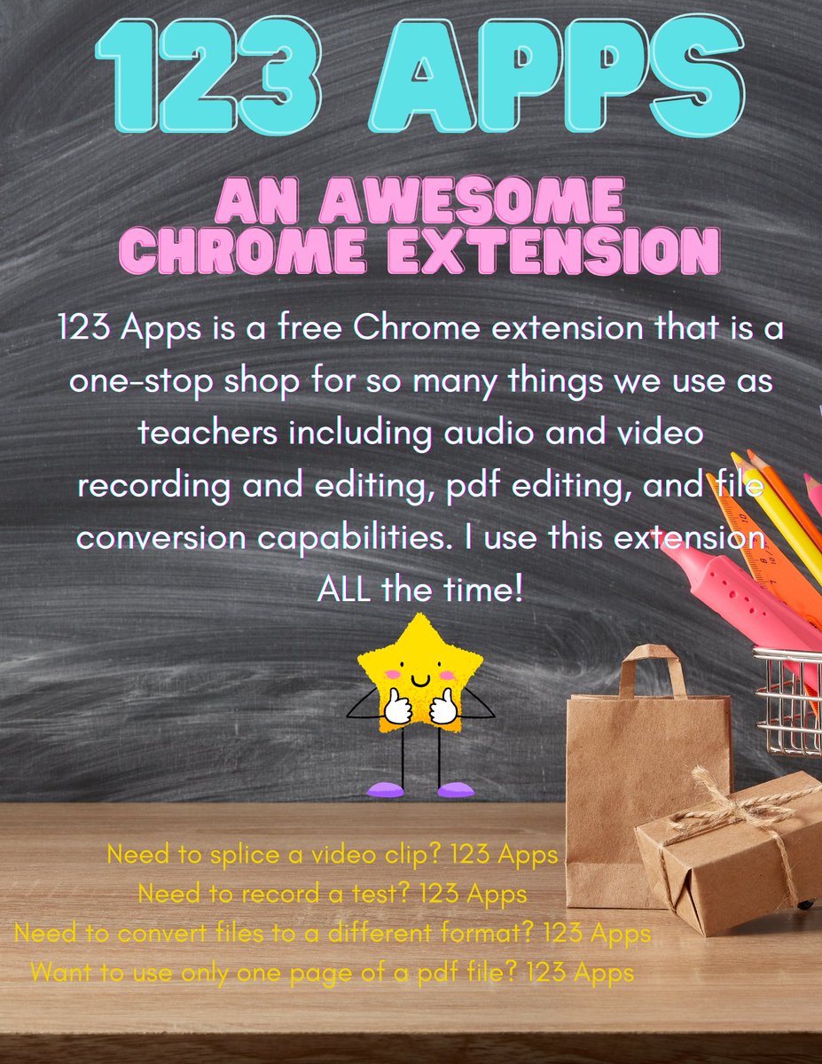 Fermaldibryde's tweet photo. Do you have a #teacherhack? As an Inclusion Learning Teacher, I record a lot of tests and audio files. My secret? 123Apps! A free chrome extension (and website) that allows teachers to do tons of things easily. #prpsbingo #myprpsCanvachallenge https://t.co/itenb7Nyq8
