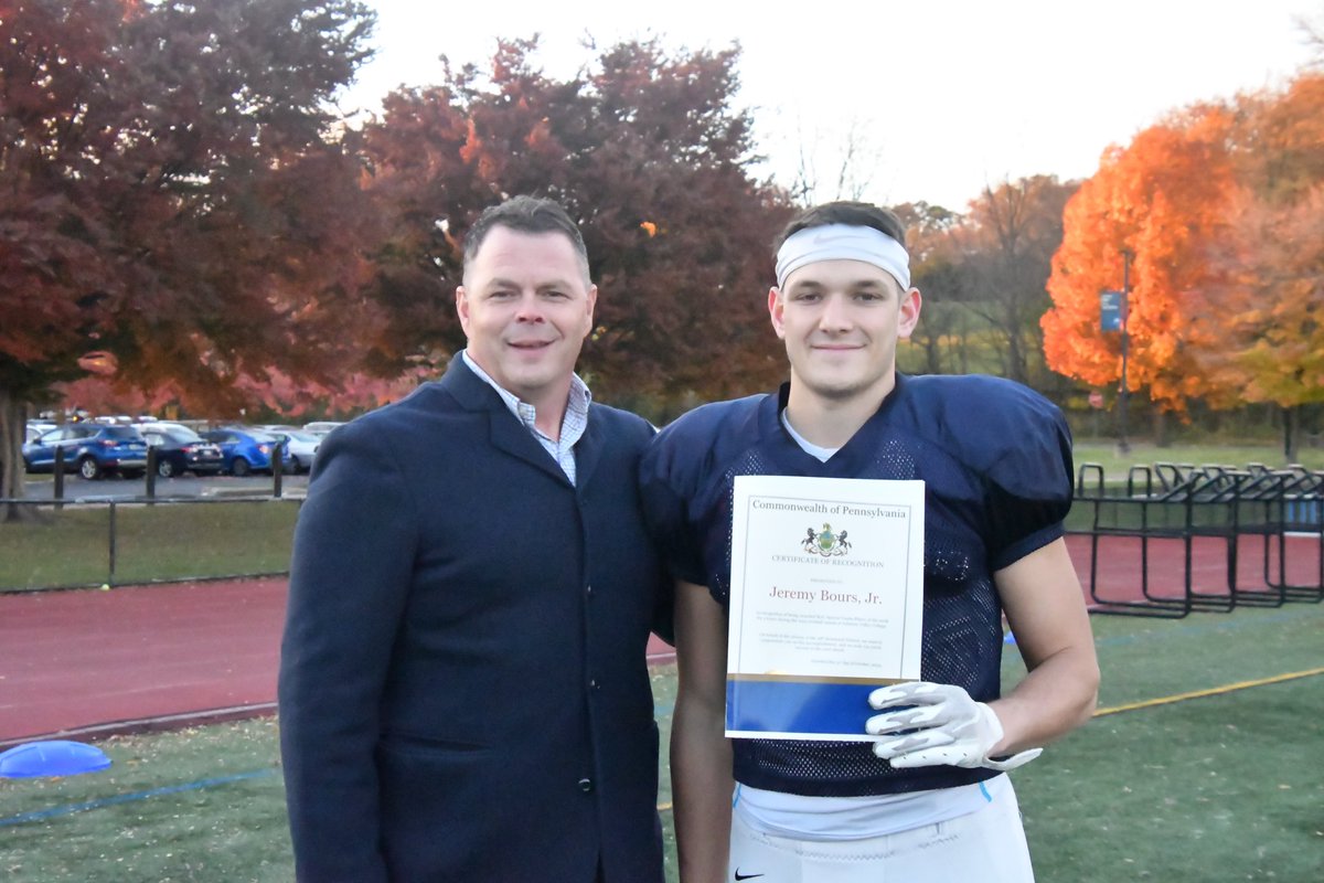 LebCoSports.com (@lebcosports1) on Twitter photo LVC Football punter Jeremy Bours has been named the MAC Special Teams Player of the Week three times this season. Today, the Annville-Cleona alum was honored by the PA State Senate.
<a href="/LVCathletics/">LVC Athletics</a> <a href="/LVCFootball/">LVC Football</a> <a href="/ACFootball_Club/">A-C Football</a> <a href="/AnnvilleCleona/">A-C Dutchmen Athletics</a> LVC Football punter Jeremy Bours has been named the MAC Special Teams Player of the Week three times this season. Today, the Annville-Cleona alum was honored by the PA State Senate.
<a href="/LVCathletics/">LVC Athletics</a> <a href="/LVCFootball/">LVC Football</a> <a href="/ACFootball_Club/">A-C Football</a> <a href="/AnnvilleCleona/">A-C Dutchmen Athletics</a>