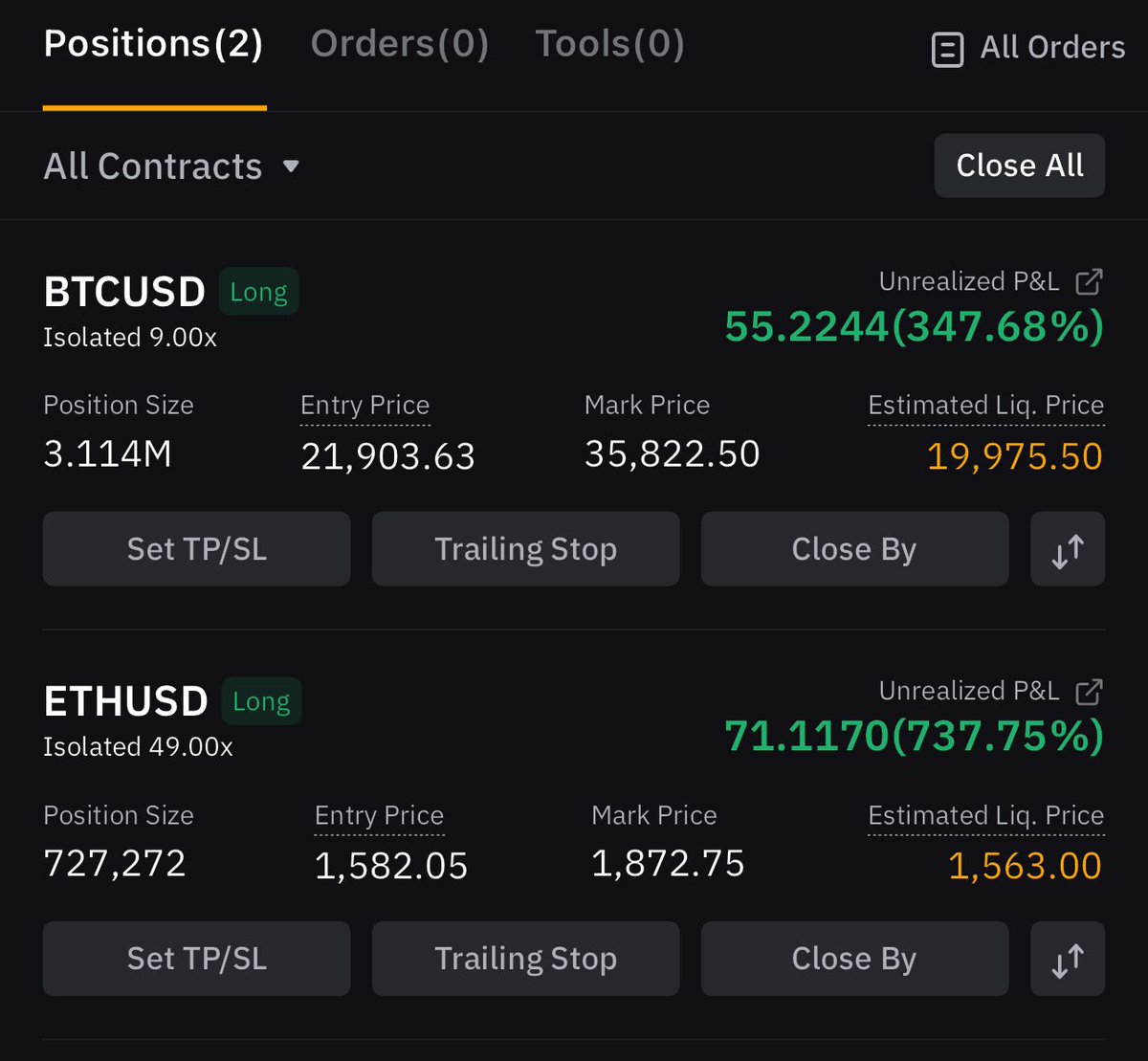 #BTC &amp; #ETH TRADE: $2.1mln profit.