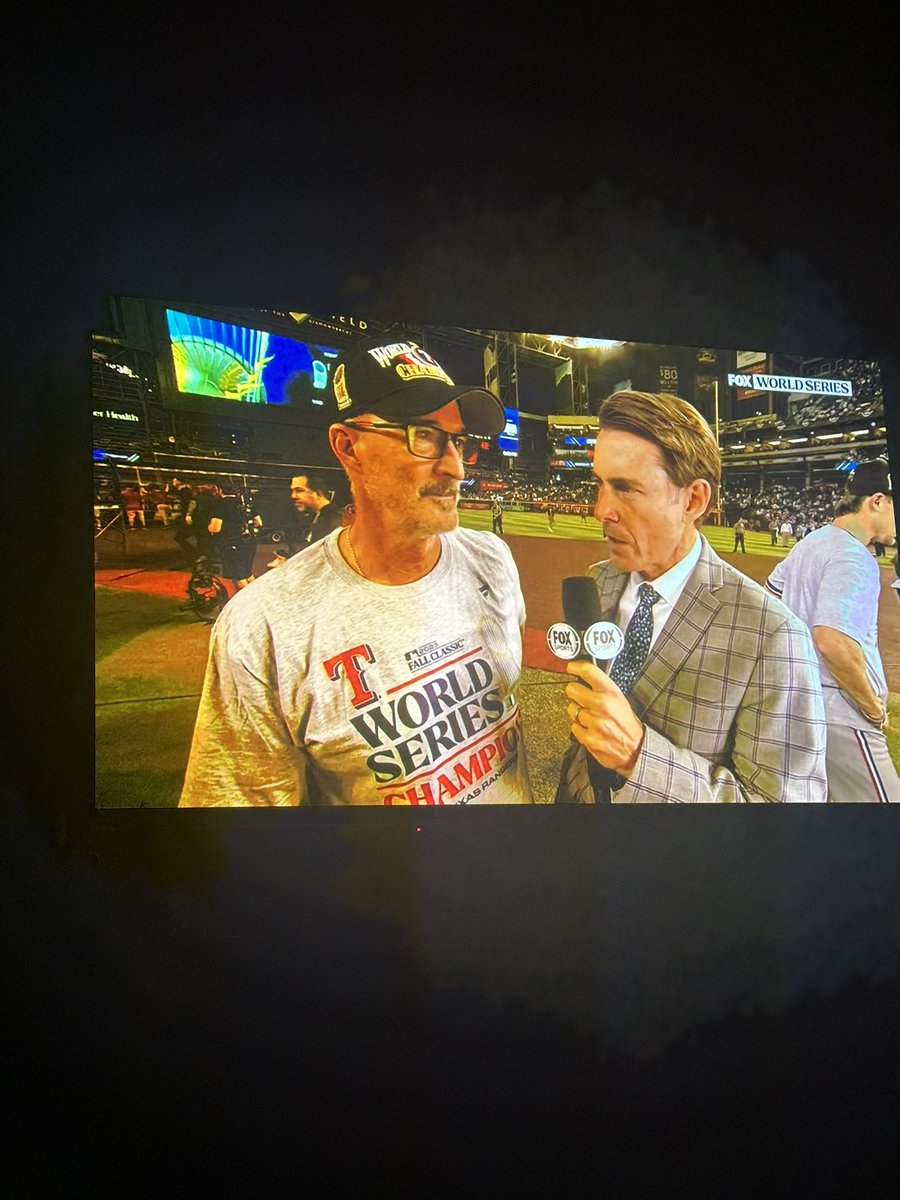 My good friend 
Mike Maddux!!!
World Series champion

TOP PITCHING COACH IN THE GAME

(Him and Lowe talk about having winners. Never once said anything about talent!!!!!)-Speaks Volumes

Winners win!!