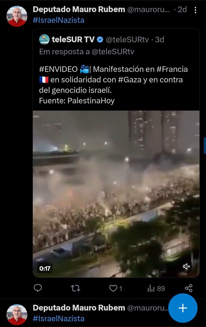 NewsLiberdade's tweet photo. 🚨URGENTE - Deputado petista @maurorubempt posta Tweet dizendo que Israel é Nazista. Por favor @GayerGus ajuda a pedir a cassação desse deputado URGENTE. https://t.co/iwI8vbEq3T