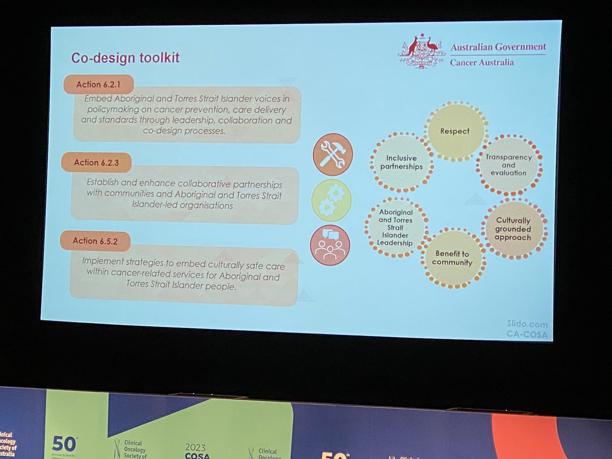#COSA23 great to see principles for co-design with First Nations Australian’s developed by <a href="/k8and0/">Kate Anderson</a>  <a href="/garvey_gail/">Gail Garvey</a> and team as part of the <a href="/CancerAustralia/">Cancer Australia</a> plan implementation toolkit to help redress inequities in outcomes 
pubmed.ncbi.nlm.nih.gov/36612467/#:~:t…