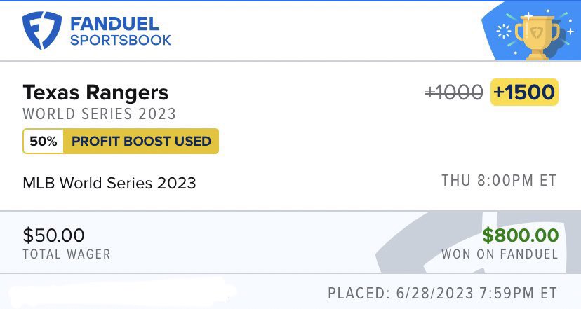 T5Locks's tweet image. HOW ABOUT THEM RANGERS‼️‼️

Placed @ +1500 in June and dropped in my groups. The feedback and hate up until the Astros series was unbelievable. Laugh now. Congrats if you had Rangers or tailed.🤝🥶

Way to #GoAndTakeIt