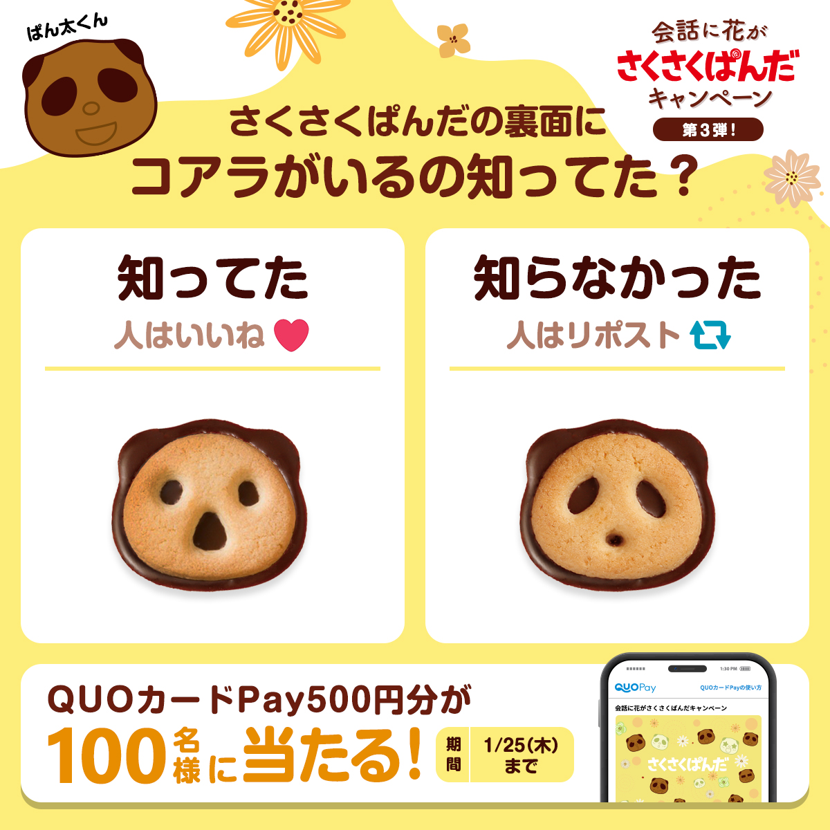 やあ、ぼく、ぱん太！ #会話に花がさくさくぱんだ キャンペーン第3弾