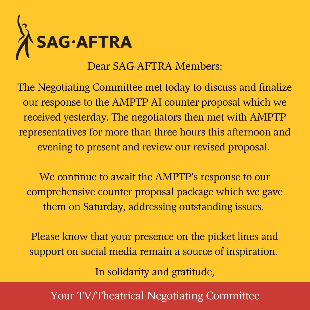 SAG-AFTRA tweet media