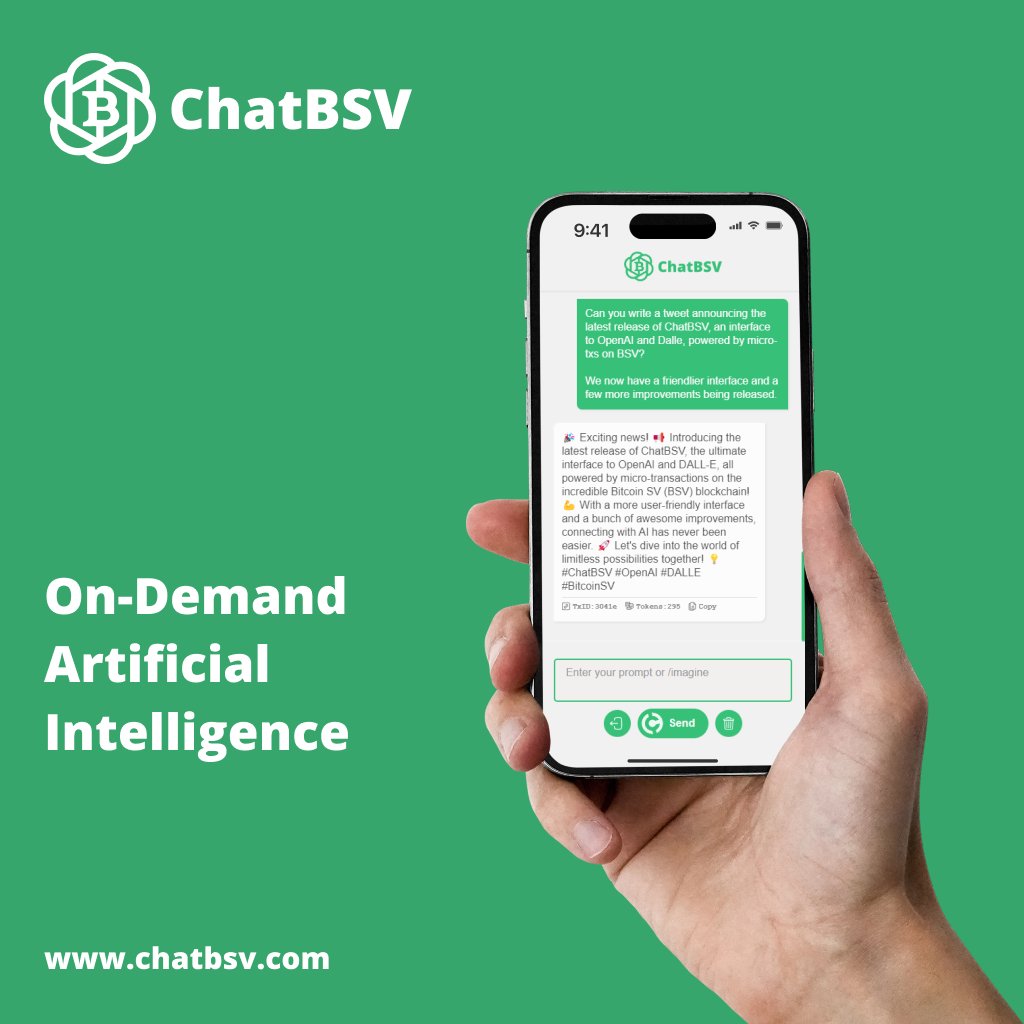 chatbsv's tweet image. 🤖 $chatbsv
🌐 chatbsv.com
🚀 v. 1.2.1

⚡ AI + Blockchain, Made Easy.

- /Imagine to Generate an Image
- [Shift+Enter] to Skip a Line
- Friendlier, More Responsive Interface

😎 Happy Prompting!