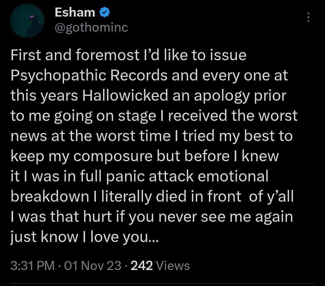 A word from Esham after his Hallowicked performance.