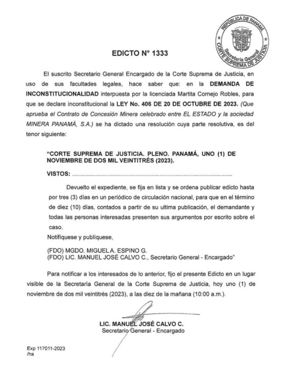 IdaliaMartinez_'s tweet photo. OJO PANAMÁ: gobierno y diputados PUTREFACTOS insisten en favorecer la minera y afectar las actuaciones de la CORTE, que ya emitió edicto para que podamos presentar alegatos y procuradores han dicho que ley 406 es INCONSTITUCIONAL. Por eso se reunieron, para seguir enredando todo! https://t.co/aUmuH8DB0K