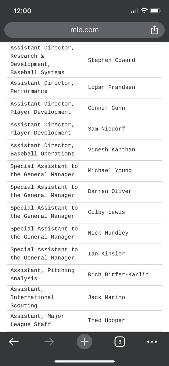 StatsbyLopez's tweet photo. 20-25 Data/analytics friendly job titles among the #WorldSeries champion Texas Rangers

- Sr Directors *and* Asst Directors in each of Baseball Research, Performance, and Research/Applications
- Pitching Analysis x 2
- Data Engineer x 2
- Player Development
- Biochemist https://t.co/kWHeN1G4rb