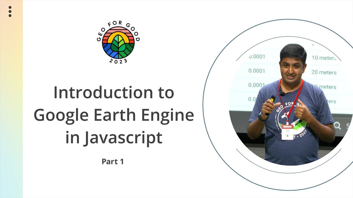 Ujaval Gandhi (@spatialthoughts) on Twitter photo If you have been wanting to learn GEE - check out my new Introduction to Google #EarthEngine workshop - which now includes professionally edited videos from the #GeoforGood23 conference. Suitable for beginners with no programming background. Get started at courses.spatialthoughts.com/gee-introducti… If you have been wanting to learn GEE - check out my new Introduction to Google #EarthEngine workshop - which now includes professionally edited videos from the #GeoforGood23 conference. Suitable for beginners with no programming background. Get started at courses.spatialthoughts.com/gee-introducti…