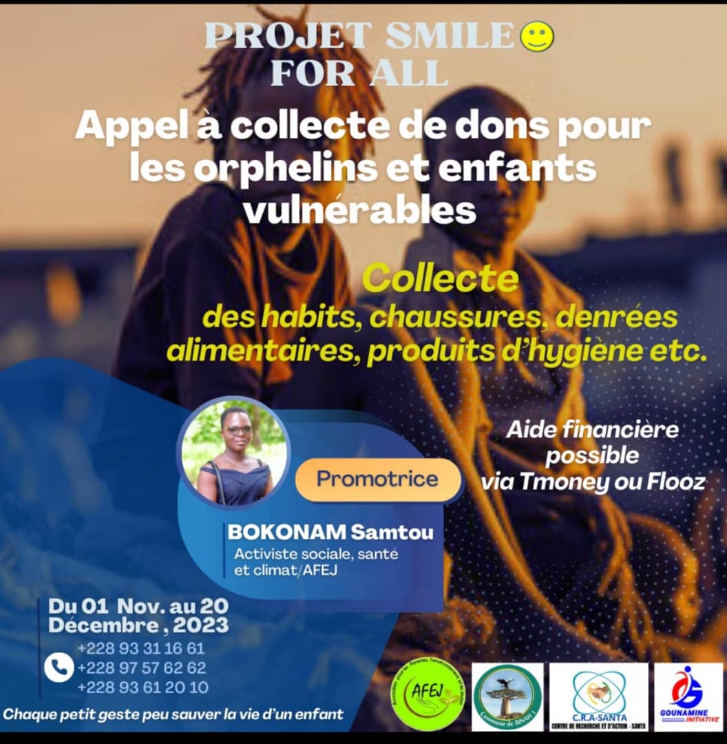 No child goes back empty handed, is the Idea of that young girl <a href="/AudillonS/">BOKONAM Samtou</a> . Turned to the project to give a smile on the face of every orphelins. Thanks so much Sister 💖💖. We can support her with a small things, financially and share 💖💝🤝 thanks. Que chaque enfant Sourisse