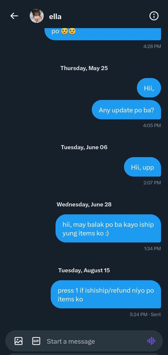 AWARENESS / EXPOSING THREAD for @.chaehsells / @.onlyminsung /@.chaehprio (same person)

Claimed chaehyun pcs worth 3k+ on april 04 pa and fully paid it on april 26 but till now still has not shipped anything and can not be reached 🥹