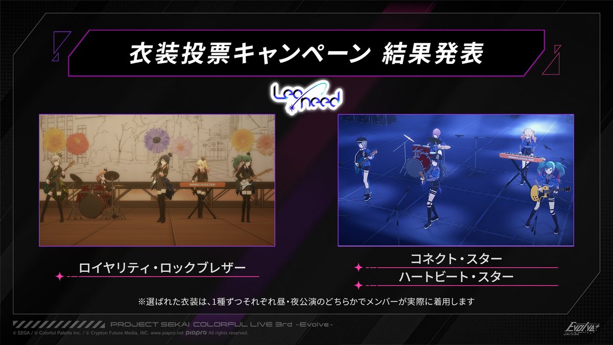 🎤#セカライ 3rd 衣装投票キャンペーン👗 Leo/needの衣装はこちらの2種