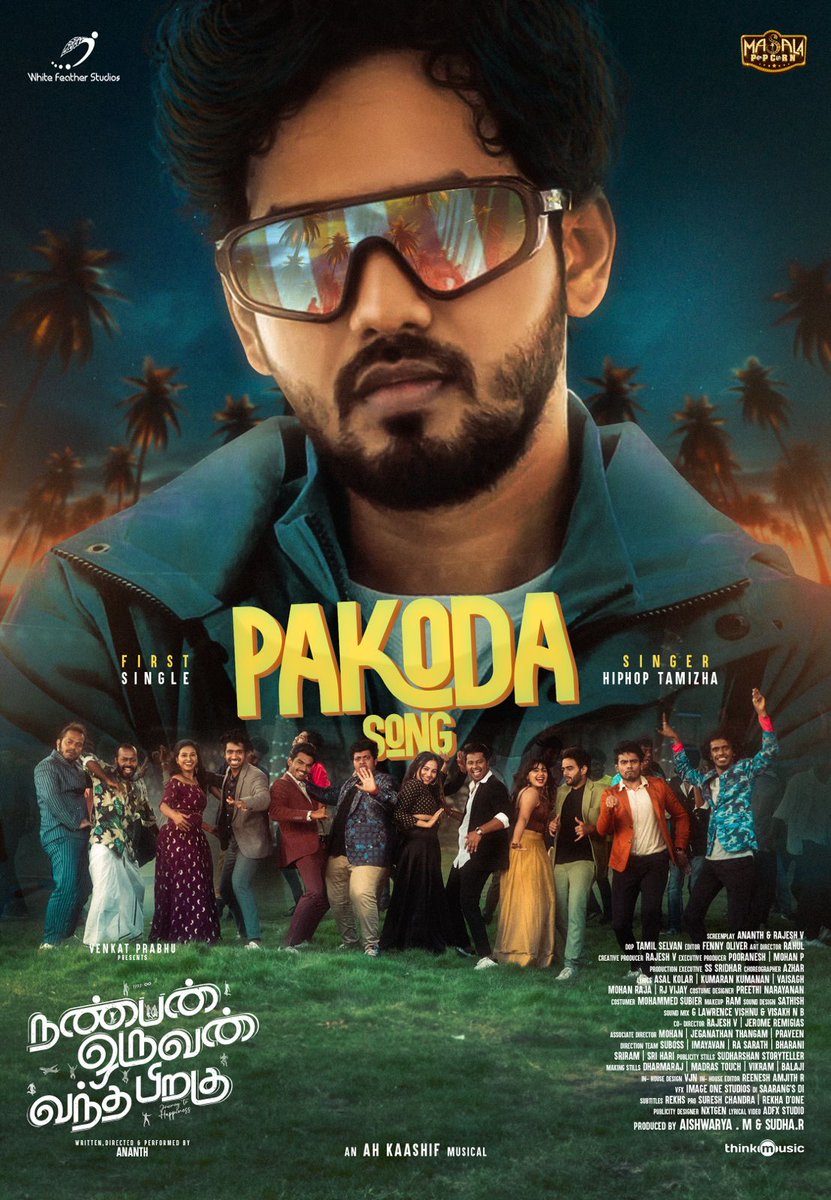saloon_kada's tweet photo. #NanbanOruvanVanthaPiragu First Single #PakodaSong This FRIDAY❤️✨

Stars : Ananth - Kumaravel - Leela - Vishalini - BhavaniSre - RJVijay - Monica - Vinoth - KPYBala - Irfan - Wilspat 
Music : AH Kaashif
Direction : Ananth (HHT AD)

Releasing in Cinemas Soon!! https://t.co/F1bKDfF2Wb