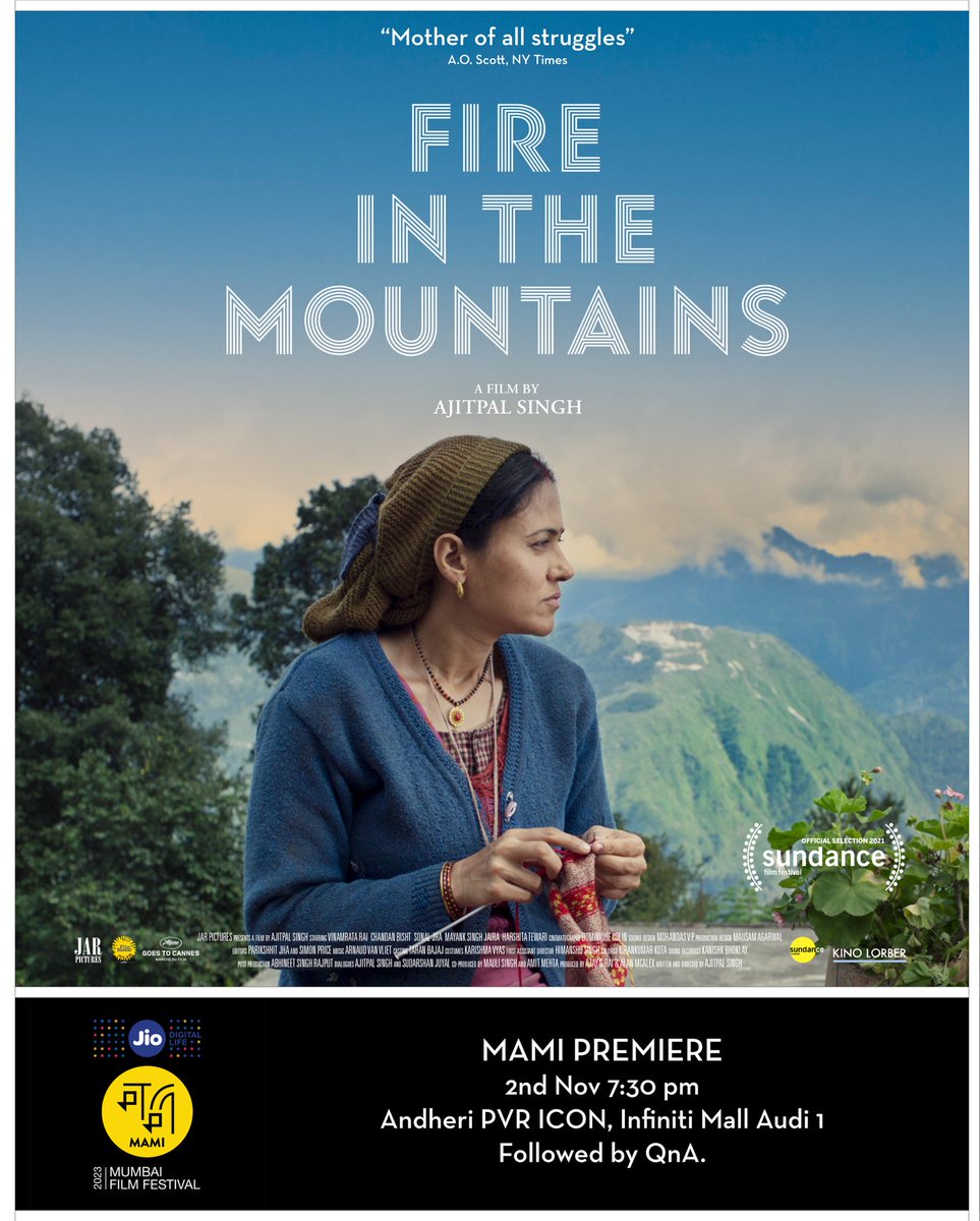 jugni (@maulisingh) on Twitter photo See you today at the screening of <a href="/FITM_TheFilm/">FireInTheMountains</a>, debut feature of #Tabbar director premiered at <a href="/sundancefest/">Sundance Film Festival</a>, also my debut as a producer.
The film is screening in RECAP and was in India Gold in <a href="/MumbaiFilmFest/">MAMI Mumbai Film Festival</a> 2022. Grateful to <a href="/anupamachopra/">Anupama Chopra</a> <a href="/deemelinda/">Deepti DCunha</a> MAMI team & <a href="/SonyLIV/">Sony LIV</a> See you today at the screening of <a href="/FITM_TheFilm/">FireInTheMountains</a>, debut feature of #Tabbar director premiered at <a href="/sundancefest/">Sundance Film Festival</a>, also my debut as a producer.
The film is screening in RECAP and was in India Gold in <a href="/MumbaiFilmFest/">MAMI Mumbai Film Festival</a> 2022. Grateful to <a href="/anupamachopra/">Anupama Chopra</a> <a href="/deemelinda/">Deepti DCunha</a> MAMI team & <a href="/SonyLIV/">Sony LIV</a>