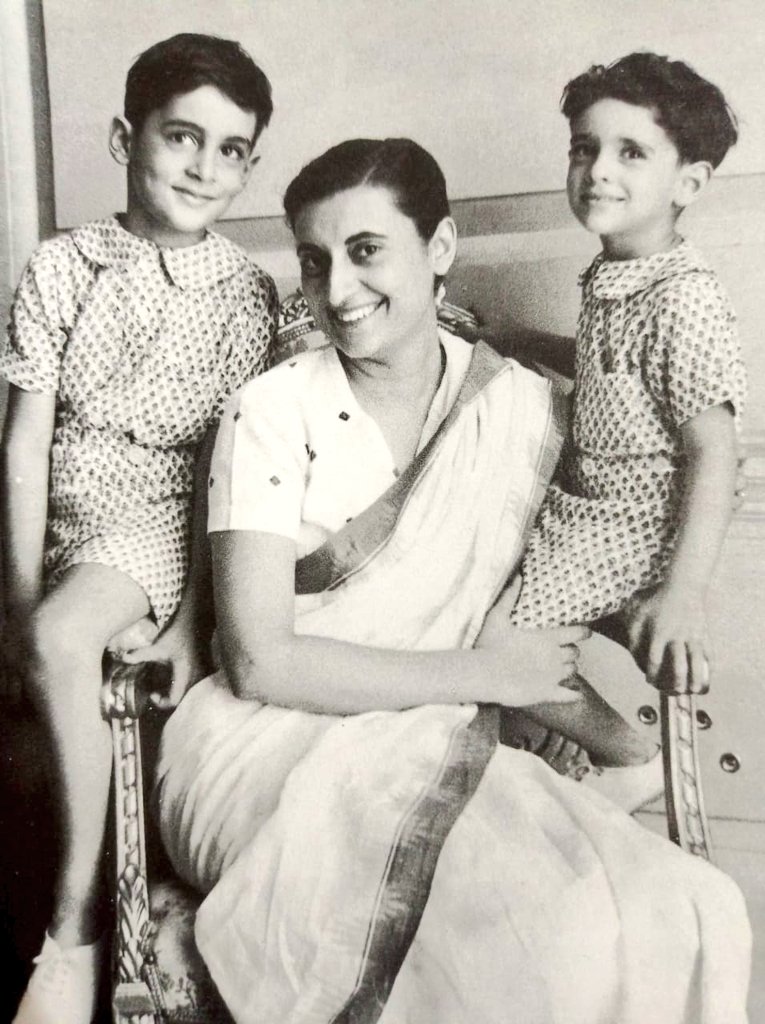 1951 :: Indira Gandhi With Her Sons