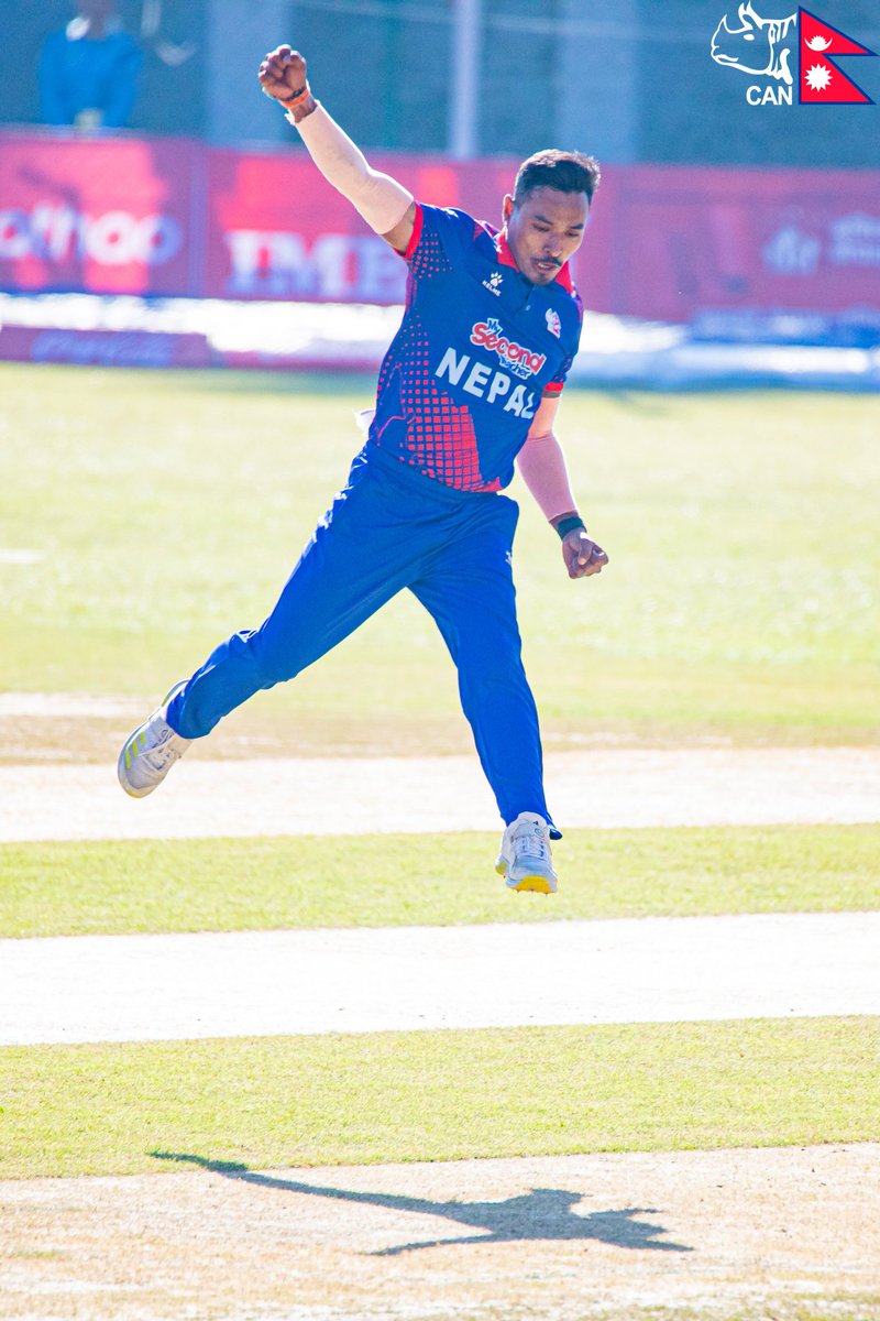 Sompal Kami joins an elite club, becoming the fourth Nepali bowler to claim 50 wickets in T20 International cricket. 🇳🇵

~  Congratulations, Sompal, on this remarkable achievement! 👏

 #T20Cricket #Nepal #SompalKami #NEPvOMN