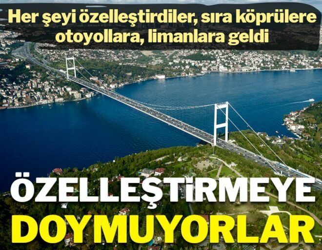gazetesozcu's tweet photo. Özelleştirmeye doymuyorlar: Sıra köprülere, otoyollara ve limanlara geldi
https://t.co/i4PGEboQlA https://t.co/MhhVVEYUYN