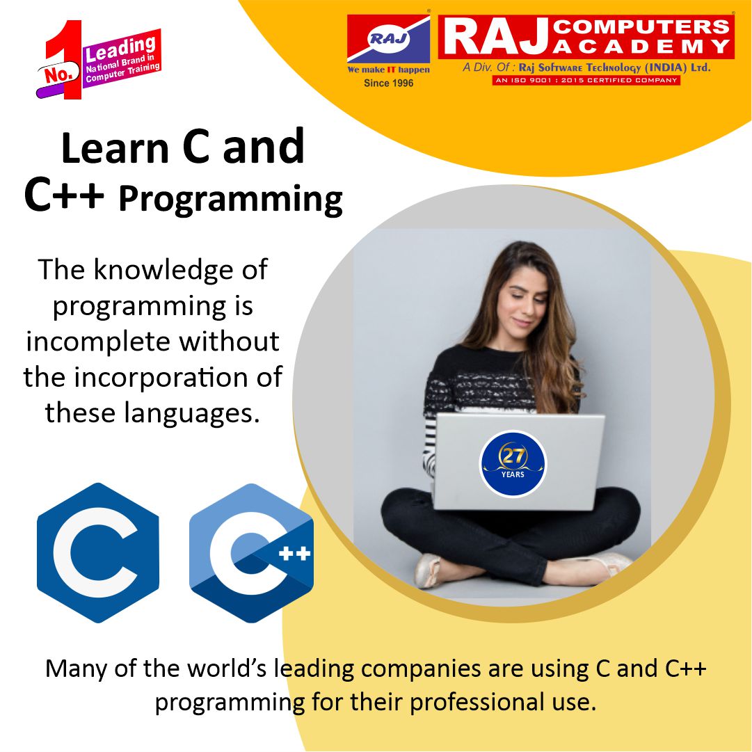 rstilindia's tweet image. Leading National Brand in Computer Training Institute
Join Raj Computers Academy
CAREER बनाने में आपका सच्चा साथी
The knowledge of programming is incomplete without the incorporation of these languages.
#AdvanceMSoffice #Softwareprogramming #androidappcourse #Programming