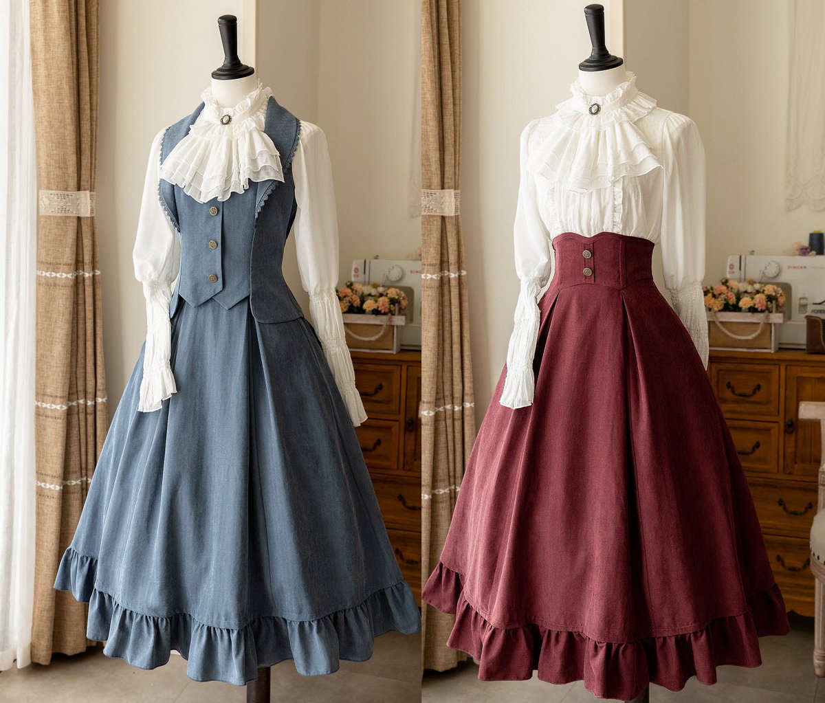 LolitaWardrobe's tweet photo. New Release: Forest Wardrobe 【-Misty Forest-】 Lolita Blouse, Vest and Skirt

◆ Shopping Link >>> https://t.co/fjVrC0hAvt https://t.co/A7KCvO7Ttf