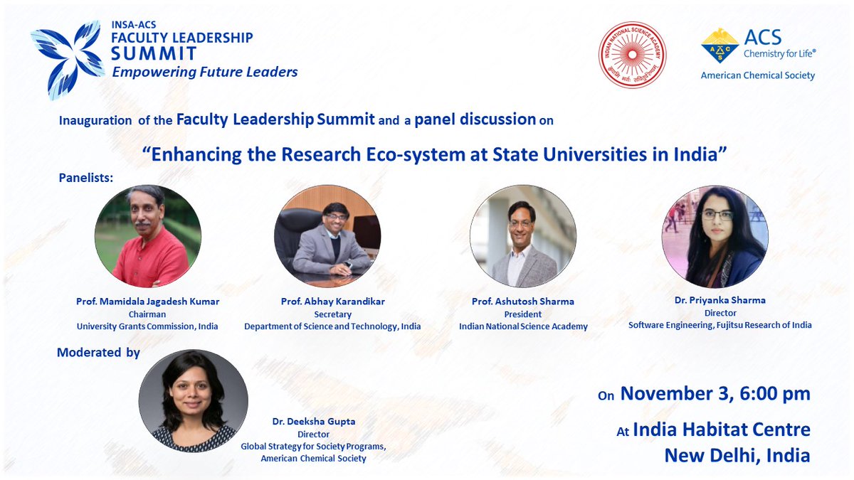 Scale as large as possible, diversity as one can think of- yes, it is India. a discussion about India's roadmap for the upcoming decades will be quite interesting! <a href="/mamidala90/">Mamidala Jagadesh Kumar</a> <a href="/karandi65/">Abhay Karandikar</a> <a href="/Ashutos61/">Ashutosh Sharma</a>  <a href="/ugc_india/">UGC INDIA</a> <a href="/EduMinOfIndia/">Ministry of Education</a>  <a href="/insa_academy/">Indian National Science Academy (INSA)</a> <a href="/AmerChemSociety/">American Chemical Society</a>