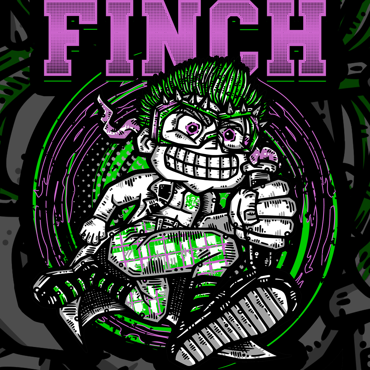 doodled up this rad #MXPX inspired parody design for PNW's #DexterFinch #prowrestling #poppunk #blink182 #cartoonist #wwe #nerdrock