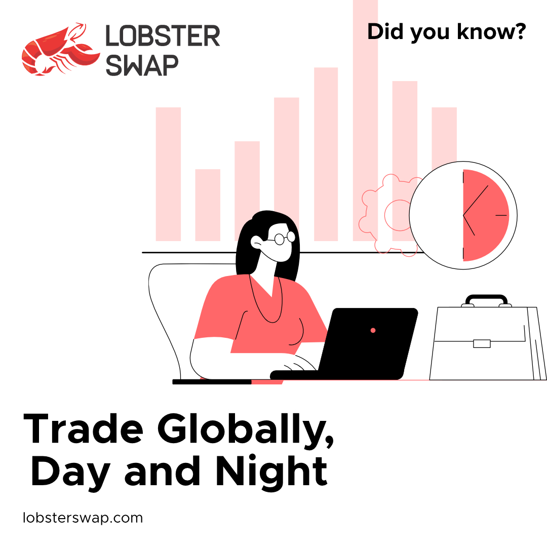 🌙 Trade Globally, Day and Night 

💡 DEXs, including #LobsterSwap, operate 24/7, enabling you to trade cryptocurrencies at any time and from anywhere in the world. ⏰🌐 #Crypto24hours #GlobalTrading 

No more waiting for markets to open!