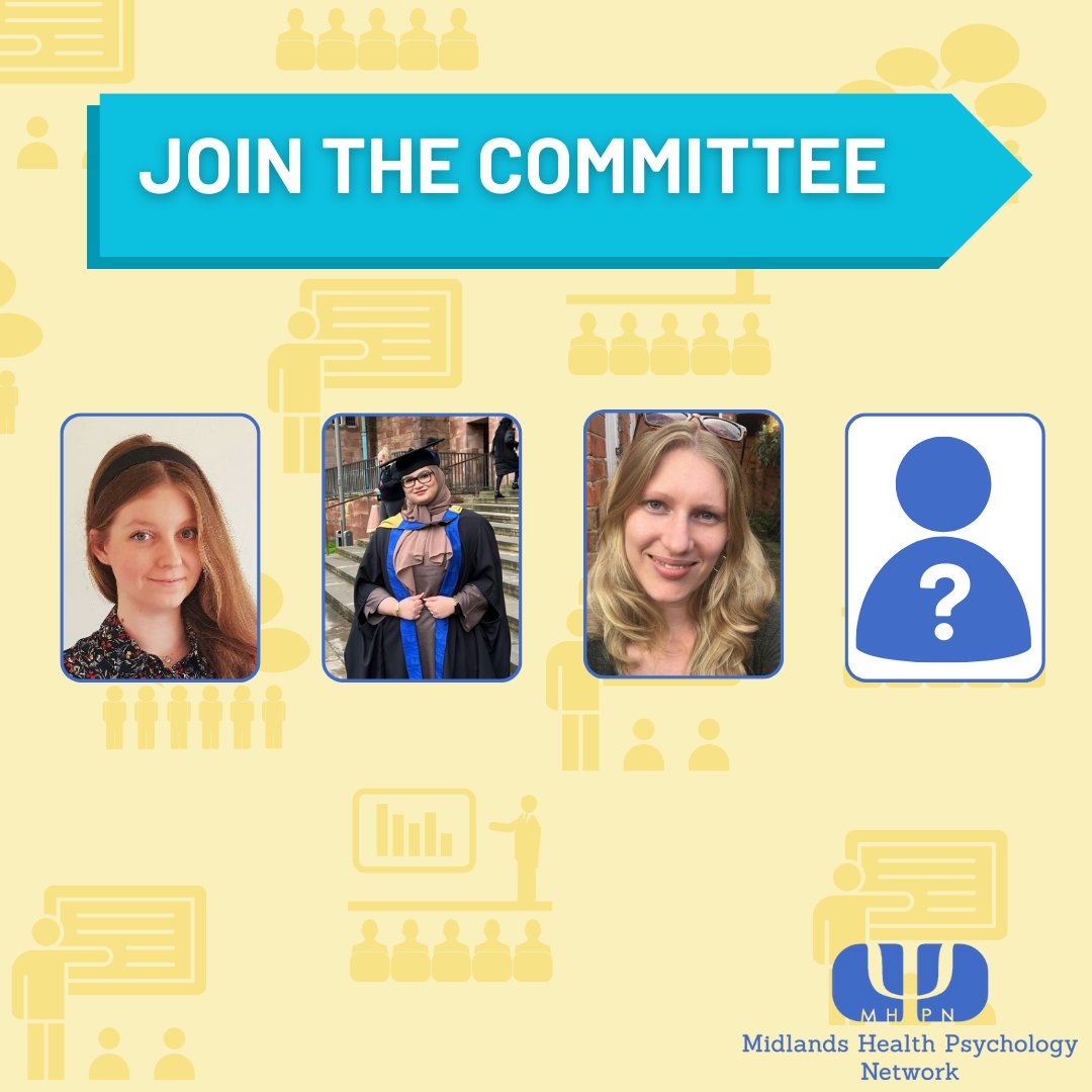 🚨 Committee vacancies! 🚨

We are looking for a Conference Event Co-Lead and  Conference Event Assistant to join the Midlands Health Psychology Network committee. (1/4)