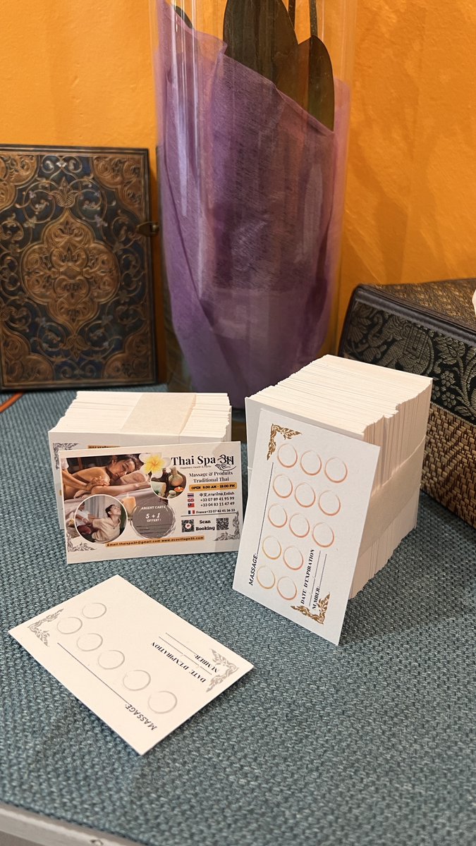 ThaiSpa3H's tweet photo. Chers amis, nous sommes ravis de vous présenter nos nouvelles offres  exceptionnelles.
Pour l’offre ”Achetez 5 fois un article et recevez-en 1 gratuitement“ et  l‘offre 
”Achetez 10 fois un article et recevez-en 3 gratuitement“.
Les prix sont basés sur les articles de notre menu https://t.co/JbdmTfknHE