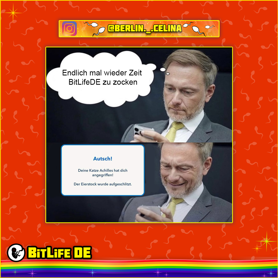 BitLife_DE's tweet photo. Willkommen zur BitLife Experience!
#BitLifeDE #Katze #Lindner https://t.co/XUAiK8LjZa