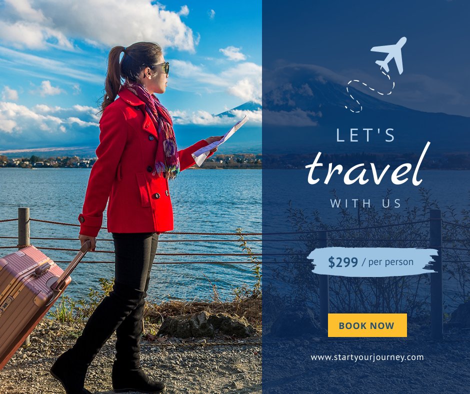 dochipoapp's tweet photo. Grab the attention of your audience with striking #FacebookPosts. #DocHipo has a wide variety of #FacebookPostTemplates on #Travel. Customize them and create an attractive post. Sign up now at https://t.co/MZovuMoxuj https://t.co/vzI9wNjtfI