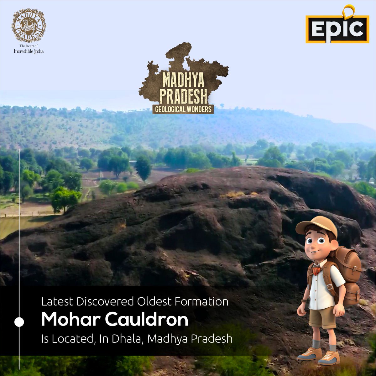 The Mohar Cauldron is an incredible sight! 🏞️✨ This ancient cauldron holds historical significance and is truly a one-of-a-kind attraction. Make sure to visit this hidden gem when you explore #MadhyaPradesh! #MustSee 😊👍#MPGeologicalWonders #EPICChannel #TravelWithPurpose